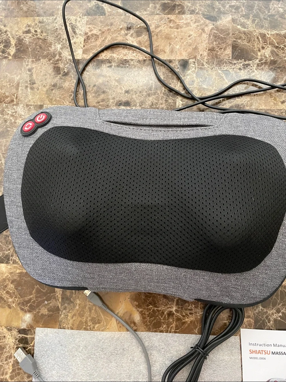 Shiatsu Massage Pillow with Heat - Gray & Black
